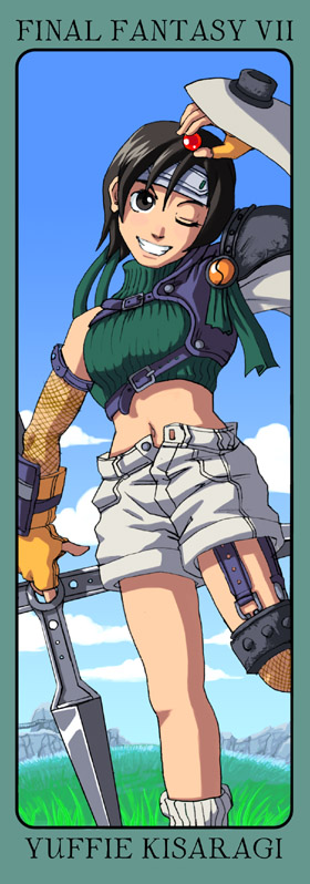 yuffie kisaragi (final fantasy and 1 more) drawn by muffin 