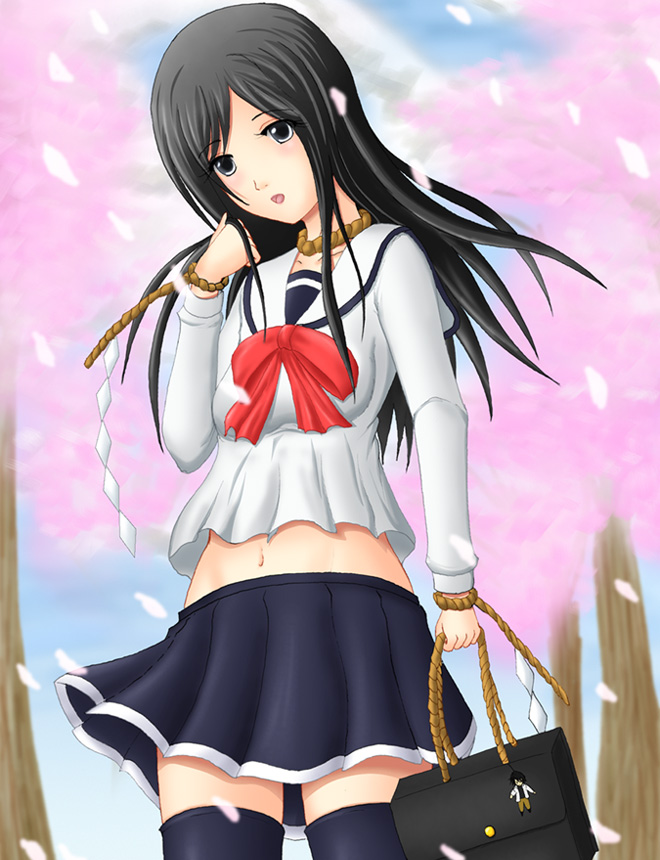 himuro kirie and hinasaki mafuyu (fatal frame and 1 more) drawn by taira_shihito
