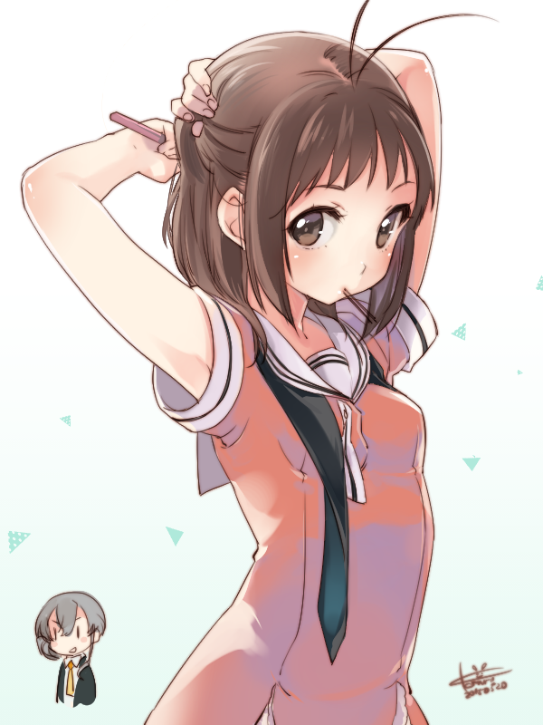naka and nowaki (kantai collection) drawn by koruri