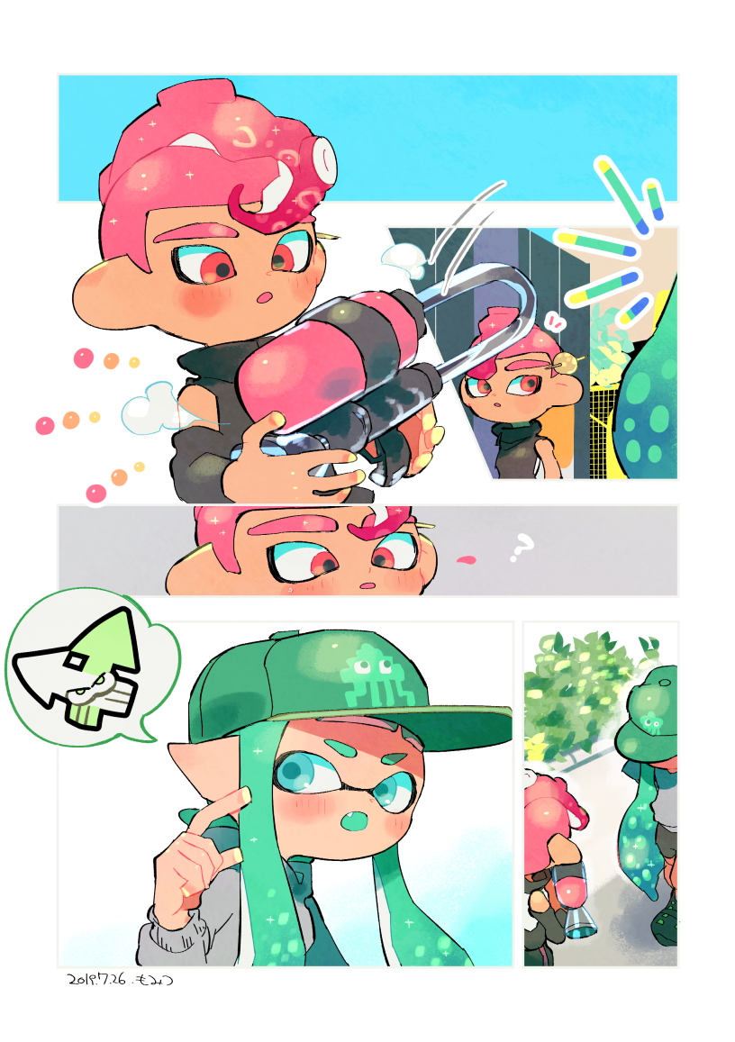 agent 8 and agent 3 (splatoon) drawn by kirikuchi_riku