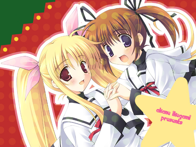 fate testarossa and takamachi nanoha (lyrical nanoha and 2 more) drawn by ikegami_akane