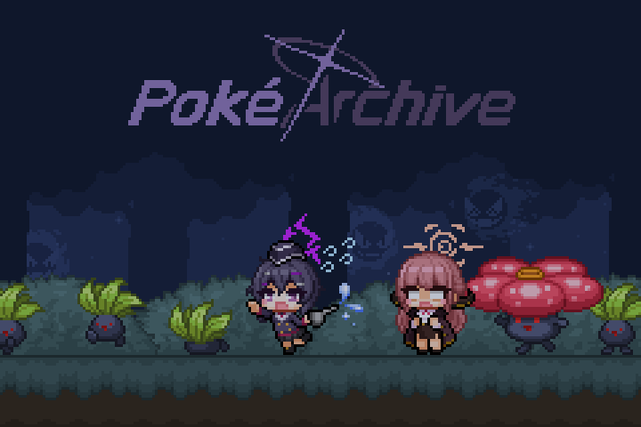 aru, haruka, gastly, oddish, and vileplume (blue archive and 1 more) drawn by redforge