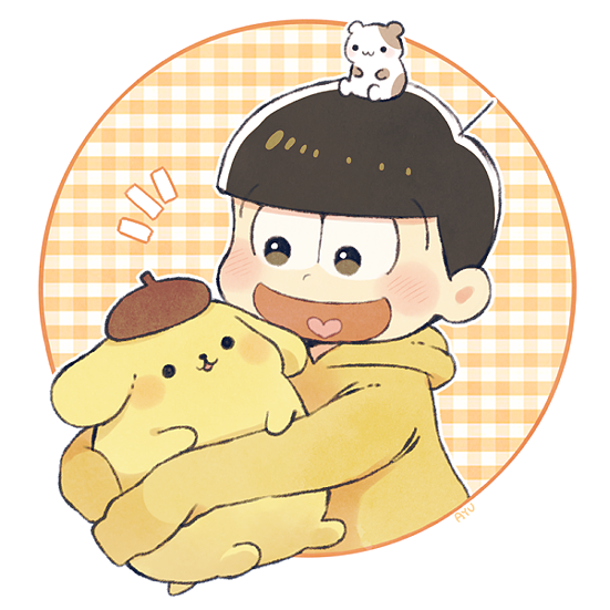 matsuno jyushimatsu, pompompurin, and muffin (sanrio and 3 more) drawn by ayu_(mog)