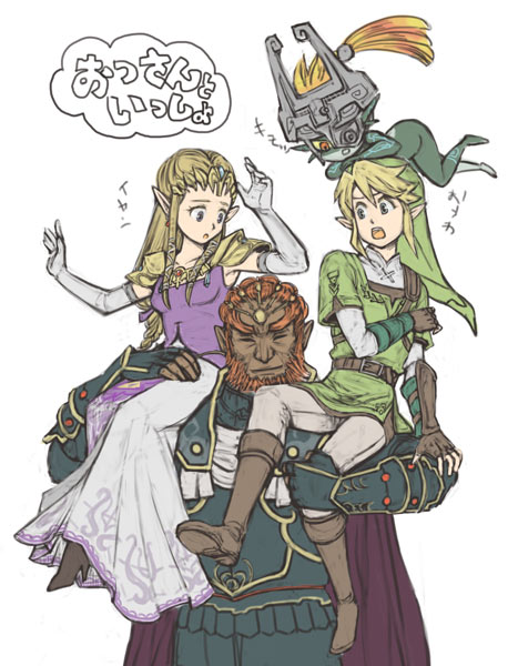 link, princess zelda, midna, and ganondorf (the legend of zelda and 1 more)