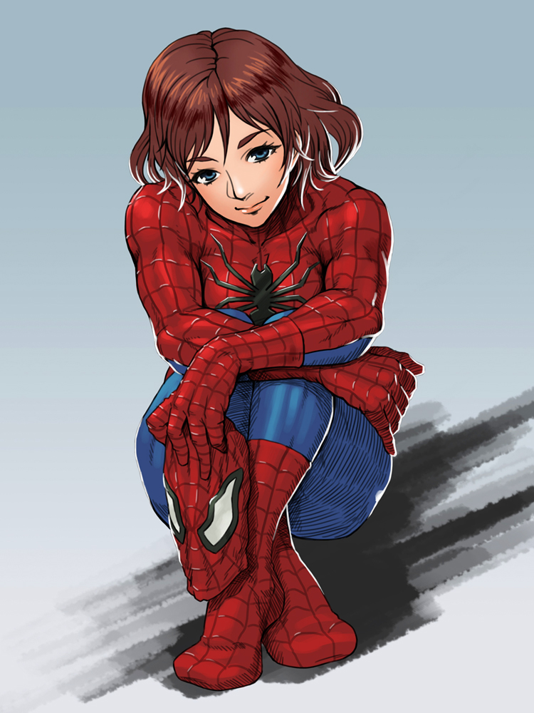 mayday parker and spider-girl (marvel and 1 more) drawn by chou_denji_mayuge