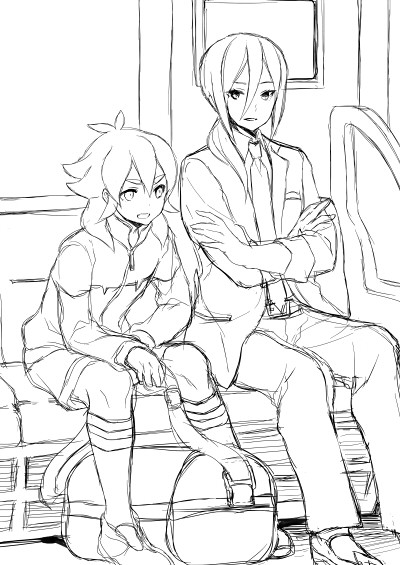 afuro terumi and kishibe taiga (inazuma eleven and 1 more) drawn by tokio_neo