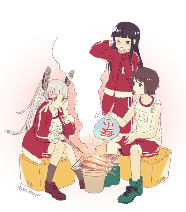 murakumo, hatsuyuki, and miyuki (kantai collection) drawn by deco_(geigeki_honey)