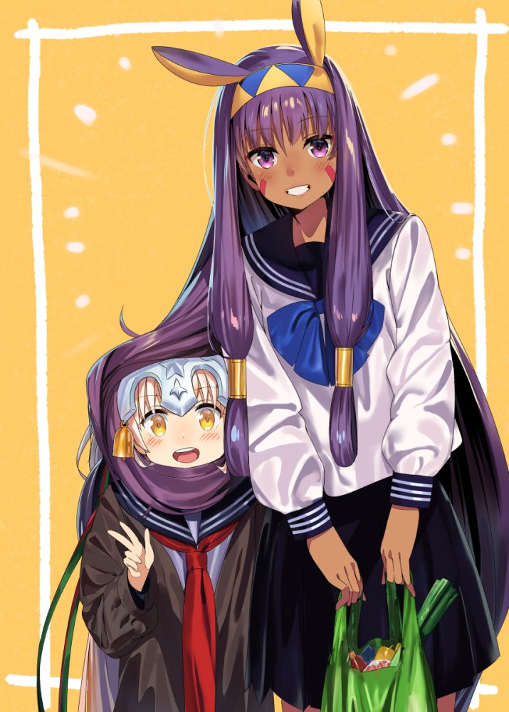 nitocris and jeanne d'arc alter santa lily (fate and 1 more) drawn by kerorira