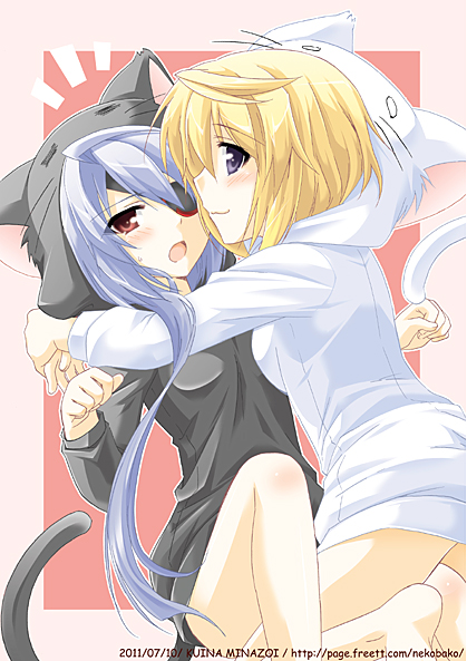 charlotte dunois and laura bodewig (infinite stratos) drawn by minazoi_kuina