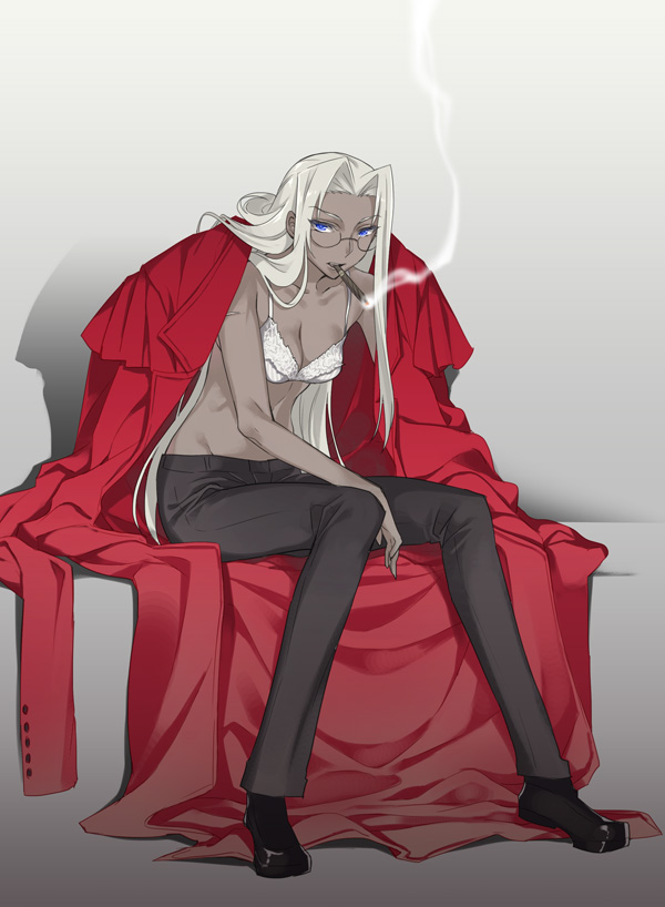 alucard and integra hellsing (hellsing) drawn by kayama_(fukayama)
