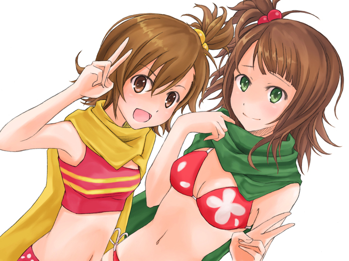amami haruka and futami mami (idolmaster) drawn by miomio