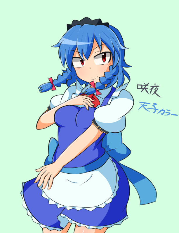 izayoi sakuya and hinanawi tenshi (touhou) drawn by manorea