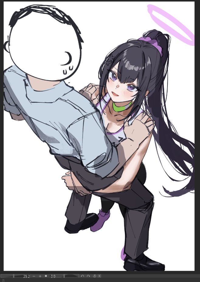 sensei, doodle sensei, and sumire (blue archive) drawn by betabeet