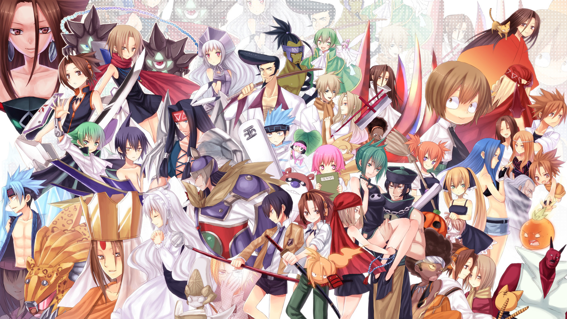 Kyouyama Anna Asakura You Tao Jun Marion Phauna Iron Maiden Jeanne And 24 More Shaman King Drawn By Midorikawa You Danbooru