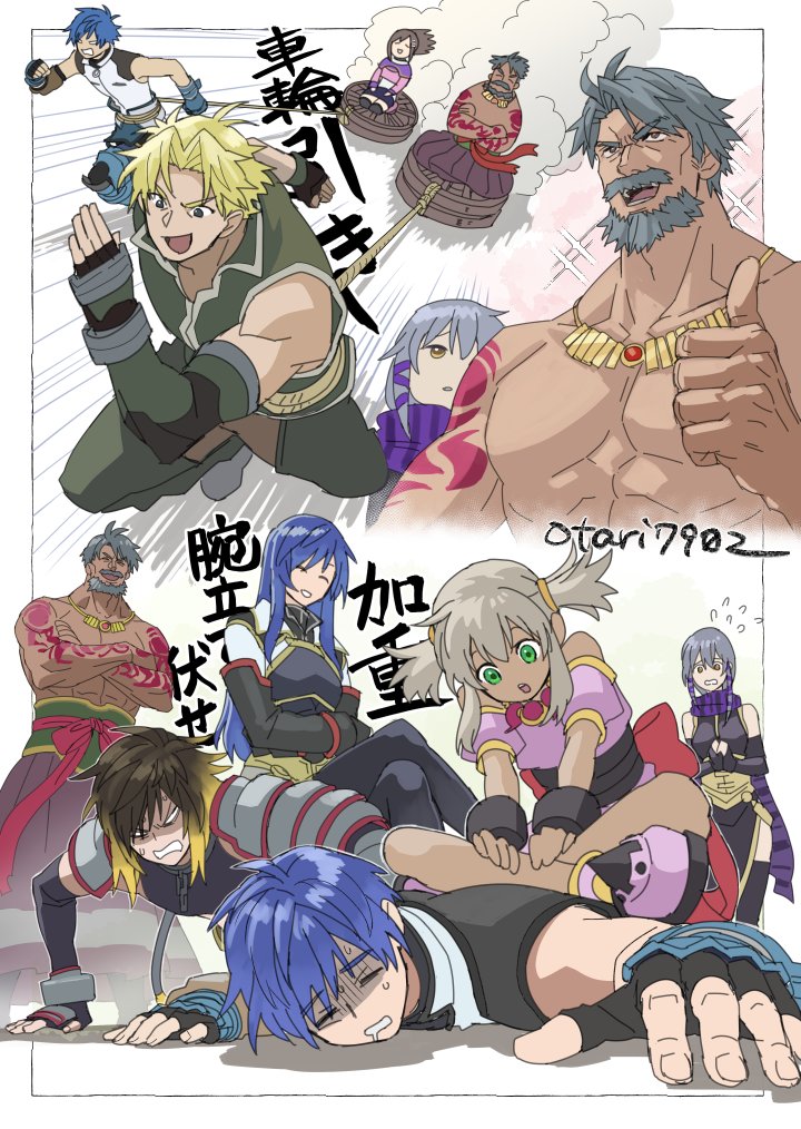 sophia esteed, maria traydor, nel zelpher, albel nox, fayt leingod, and 4 more (star ocean and 1 more) drawn by indesign