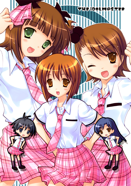 kisaragi chihaya, amami haruka, kikuchi makoto, hagiwara yukiho, and futami ami (idolmaster and 1 more) drawn by mame-p