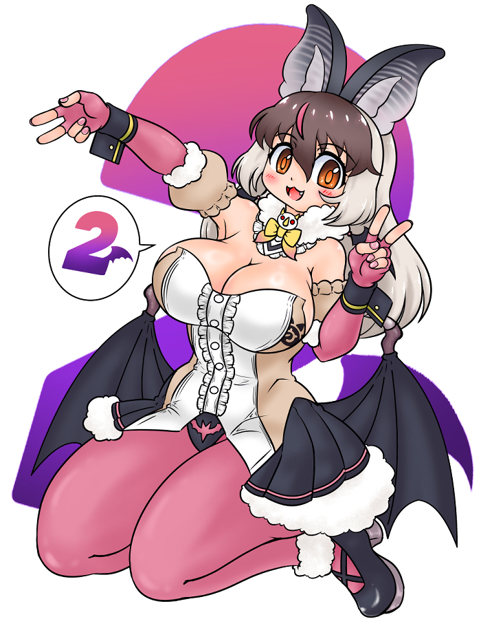 brown long-eared bat (kemono friends and 1 more) drawn by edamamezooooo