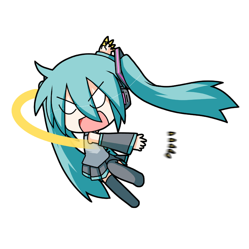 hatsune miku and chibi miku (vocaloid) drawn by minami_(colorful_palette)