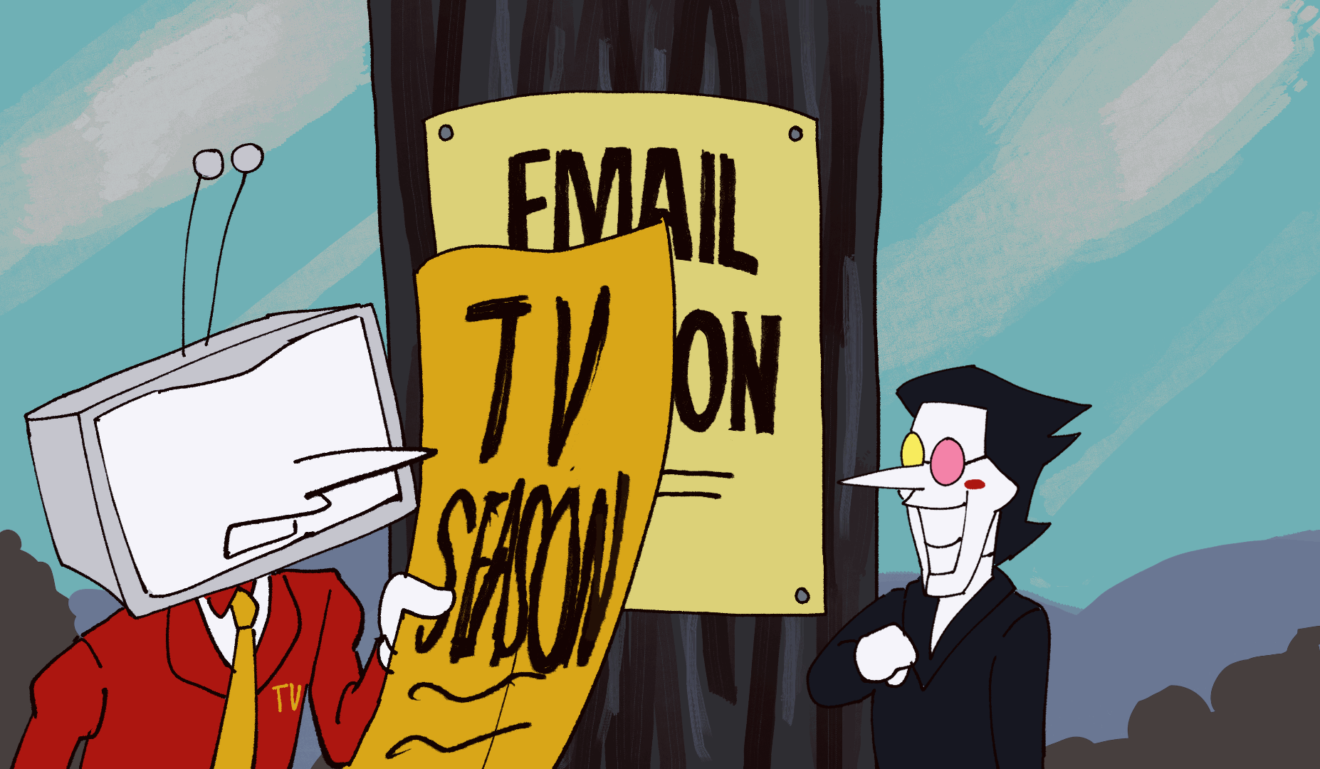 spamton g. spamton and ant tenna (deltarune and 2 more) drawn by peachducy