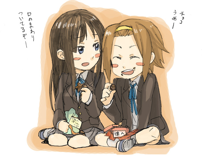 akiyama mio and tainaka ritsu (k-on!) drawn by fukutarou_(enji127)