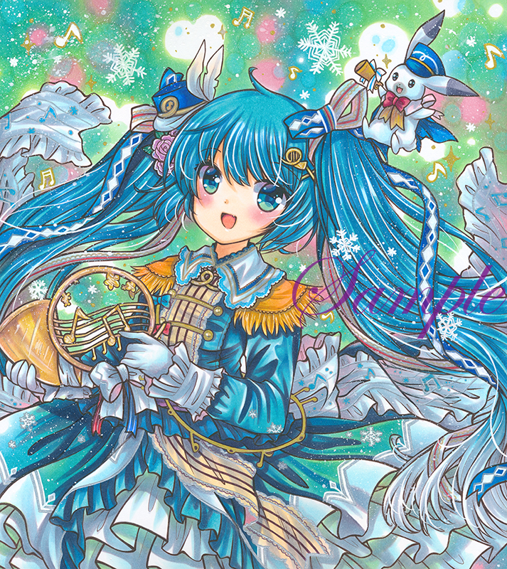 hatsune miku, yuki miku, and rabbit yukine (vocaloid) drawn by rui_(sugar3)