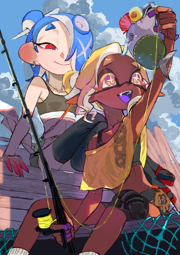 shiver, frye, and smallfry (splatoon and 1 more) drawn by itou_(golem_inc)