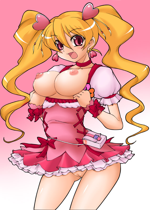 momozono love and cure peach (precure and 1 more) drawn by masakichi_(heppouku)