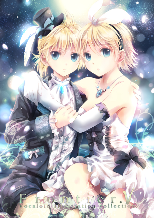kagamine rin and kagamine len (vocaloid) drawn by kamui_(kamuikaoru)