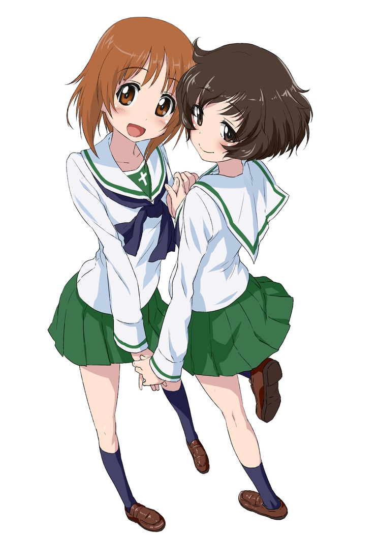nishizumi miho and akiyama yukari (girls und panzer) drawn by sjw_kazuya