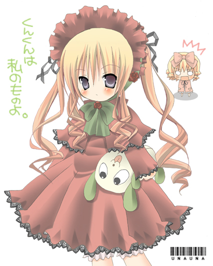 shinku, hinaichigo, and kunkun (rozen maiden) drawn by unauna