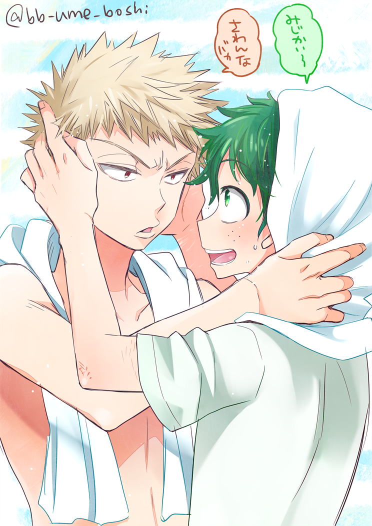 midoriya izuku and bakugou katsuki (boku no hero academia) drawn by ume_(326310)