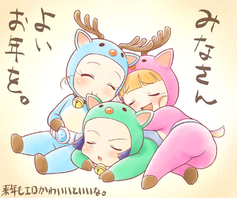 akazutsumi momoko, matsubara kaoru, and goutokuji miyako (powerpuff girls z) drawn by mochi-iri_kinchaku