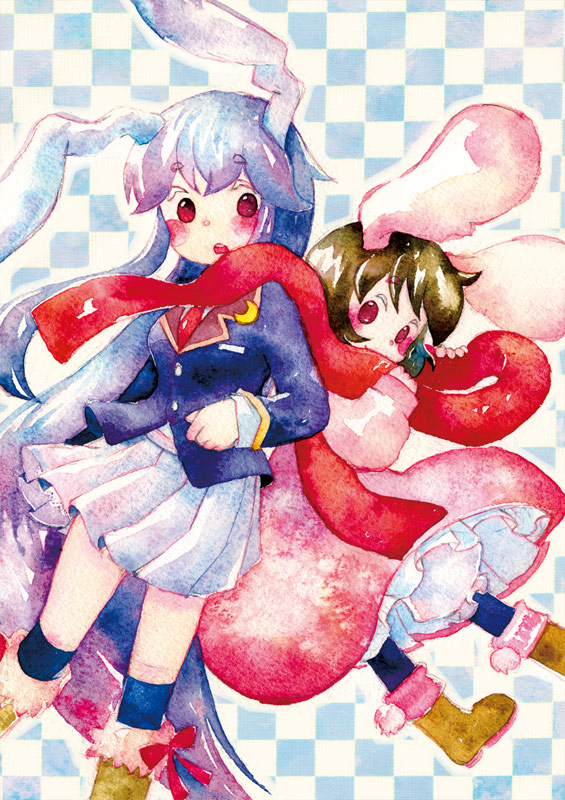 reisen udongein inaba and inaba tewi (touhou) drawn by deko