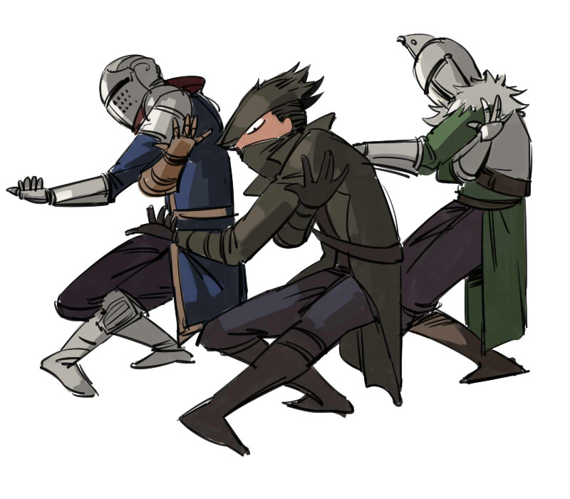 hunter, chosen undead, and bearer of the curse (jojo no kimyou na bouken and 6 more) drawn by ruukii_drift