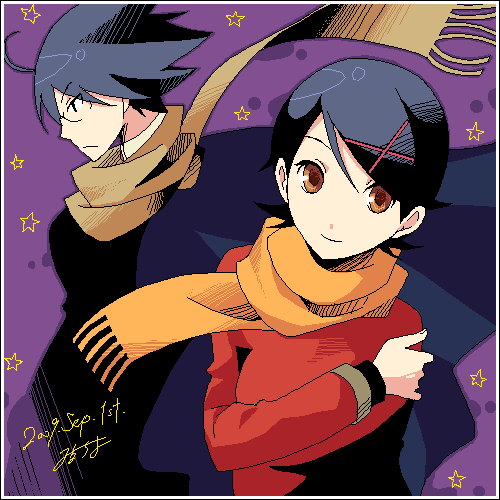 itoshiki nozomu and fuura kafuka (sayonara zetsubou sensei) drawn by milcho