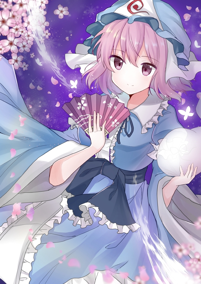 saigyouji yuyuko (touhou) drawn by doko_ka_no_hosono