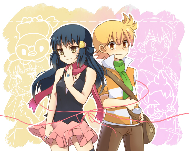 dawn and barry (pokemon and 1 more) drawn by mokorei