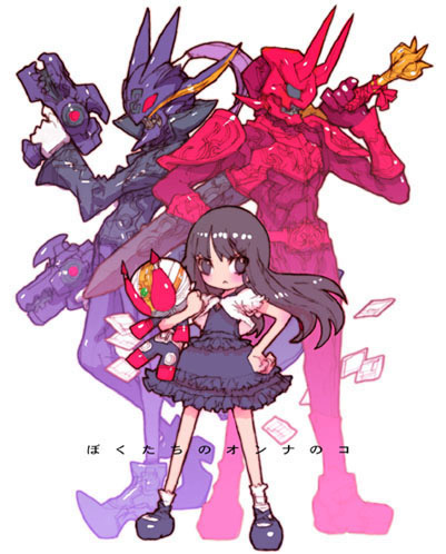 kamen rider den-o, momotaros, ryutaros, hana, and kohana (kamen rider and 1 more) drawn by nakayama_tooru