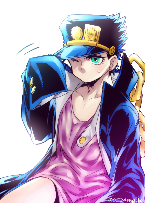 kujo jotaro (jojo no kimyou na bouken and 1 more) drawn by meiji_ken