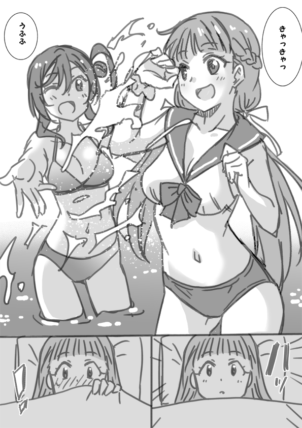 yoneme mei and sakurakoji kinako (love live! and 1 more) drawn by marugoshi_teppei