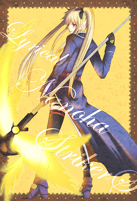fate testarossa and bardiche (lyrical nanoha and 2 more) drawn by kuga_asumi