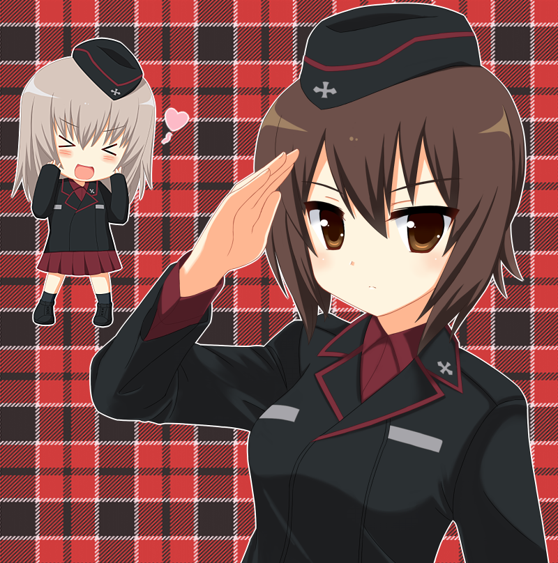 nishizumi maho and itsumi erika (girls und panzer) drawn by borubomu