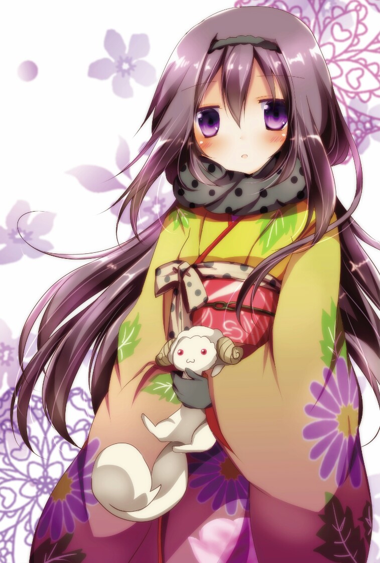 akemi homura and kyubey (mahou shoujo madoka magica) drawn by sakura_romu