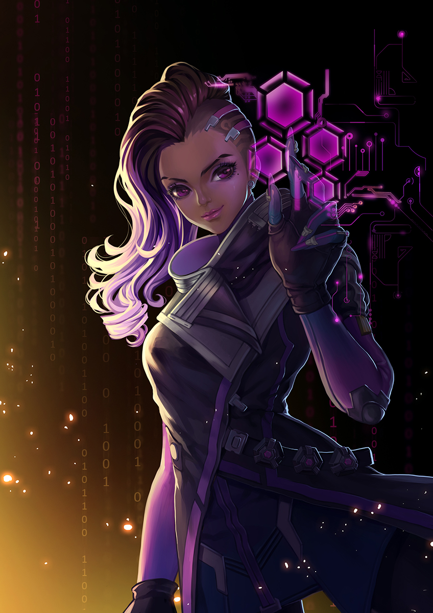 sombra (overwatch and 1 more) drawn by hei_yu