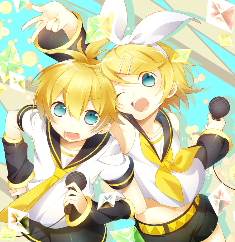 kagamine rin and kagamine len (vocaloid) drawn by yamiya_(8_18dlq)