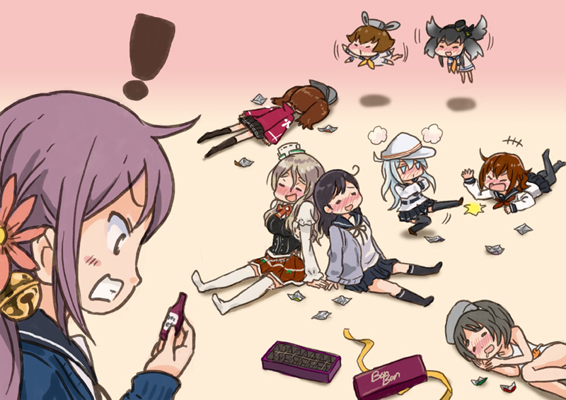 hibiki, ikazuchi, ryuujou, ushio, yukikaze, and 5 more (kantai collection) drawn by saiguchi_otoufu