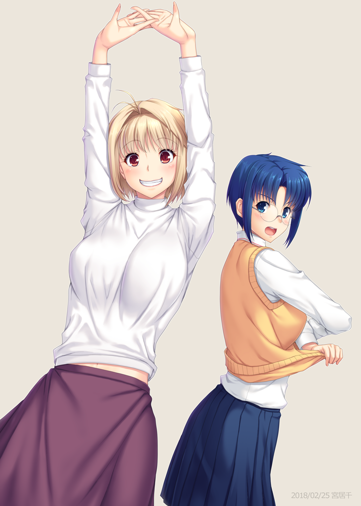 arcueid brunestud and ciel (tsukihime) drawn by miyai_sen