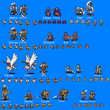 eliwood, hector, raven, erk, farina, and 9 more (fire emblem and 1 more) drawn by 2d-knight