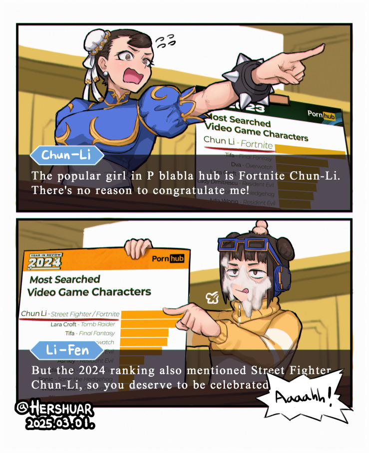 chun-li and li-fen (street fighter and 2 more) drawn by hershuar