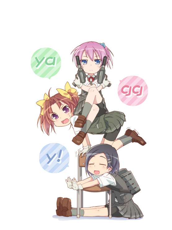 shiranui, kagerou, and kuroshio (kantai collection and 1 more) drawn by e20